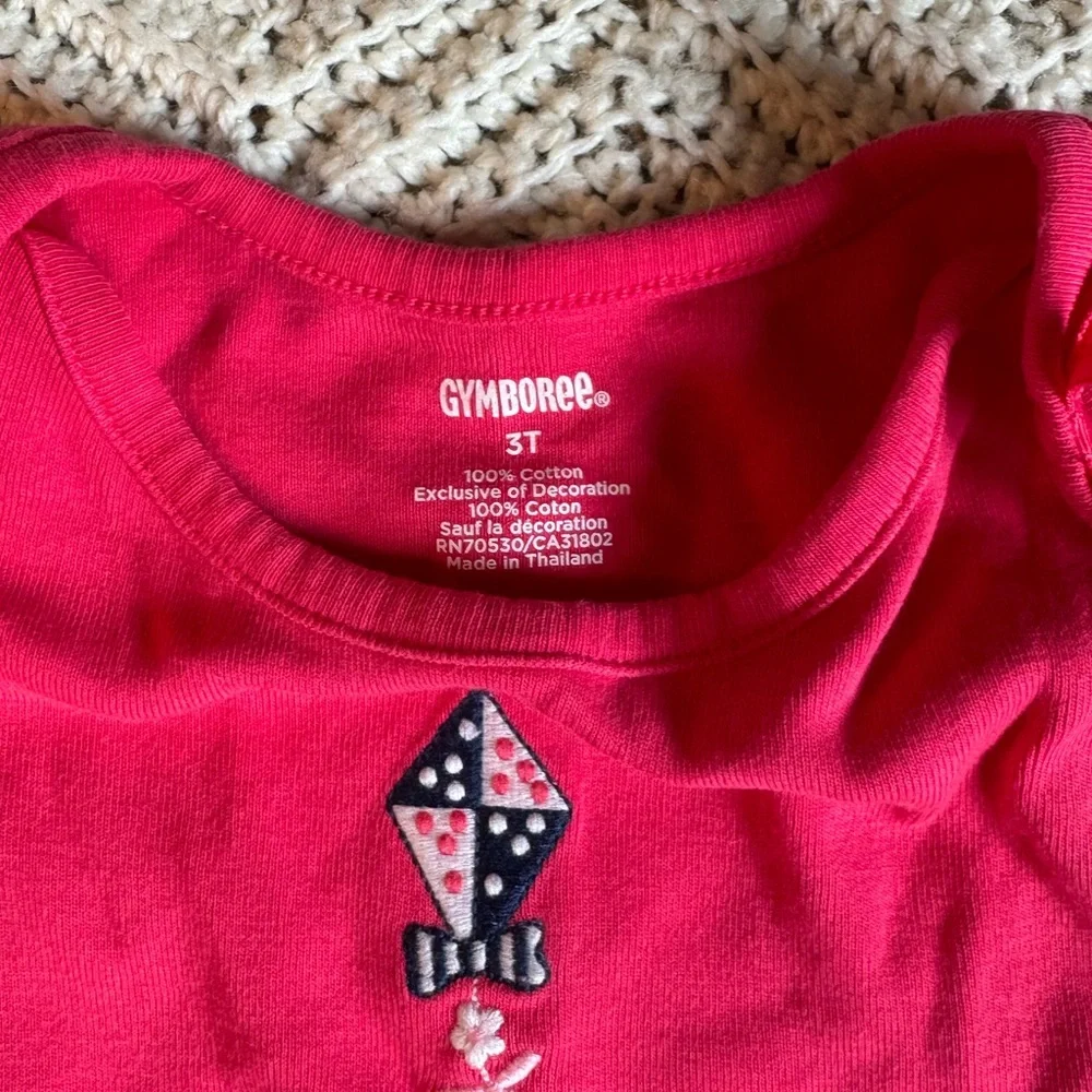 Vintage Gymboree 3 Piece Set Pink Kids 3T Shirt & Top Set NWT Tights embroidery